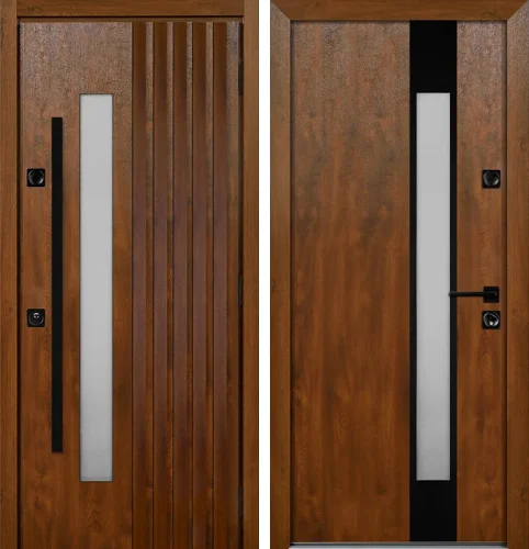 Металлическая дверь с терморазрывом со стеклом №79
