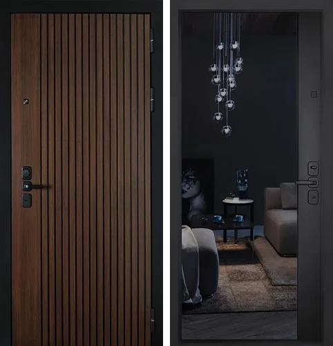 Уличная термо дверь с зеркалом №109