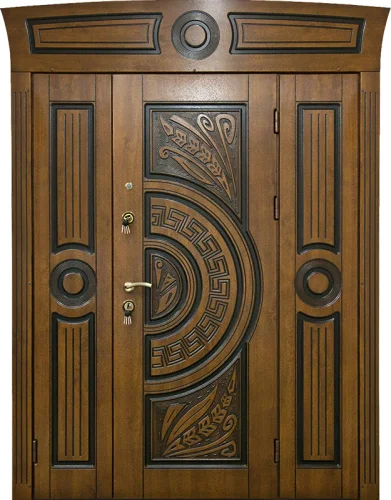 Дверь из массива кедра №44 с замками CISA