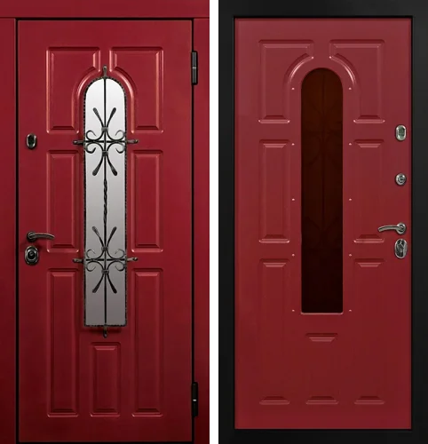 Входная дверь с окном в частный дом №15