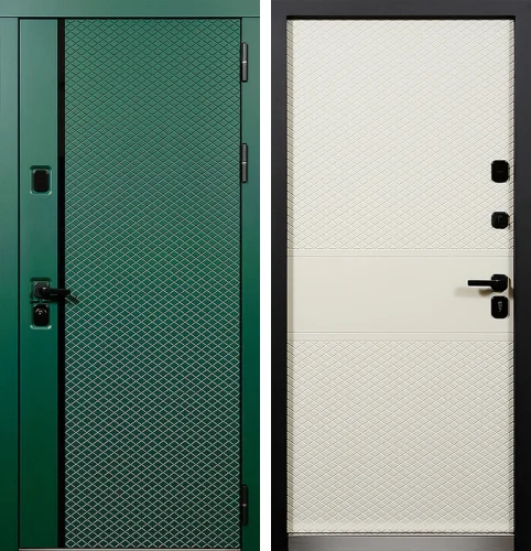 Входная дверь зеленого цвета №114