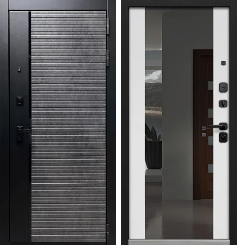 Входная дверь с терморазрывом с зеркалом №83 размером 860x2050 мм