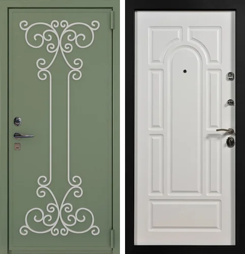 Дверь входная металлическая с элементами ковки №20
