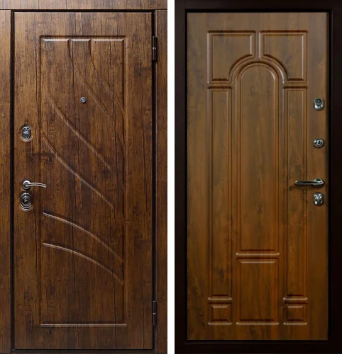 Металлическая дверь с деревянной отделкой №66 с замками CISA