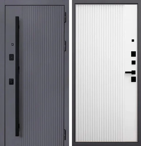 Входная дверь с большой вертикальной штангой во всю высоту №9