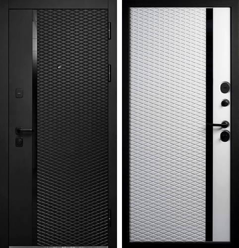 Черная матовая входная дверь №85 размером 960x2050 мм