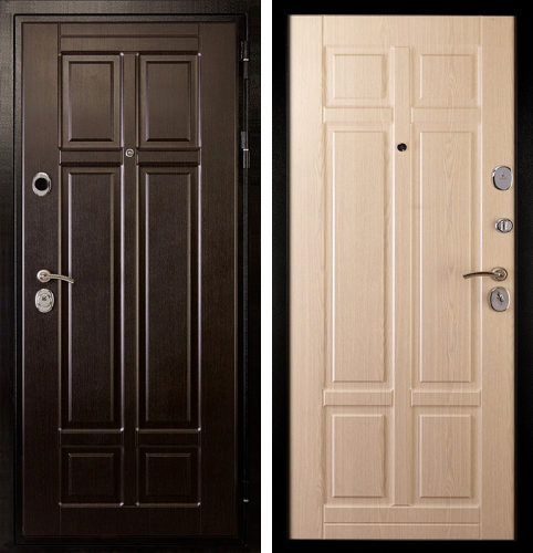 Входная деревянная дверь для бани уличная №76