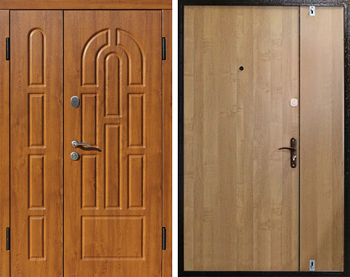 Дверь двустворчатая входная металлическая №7