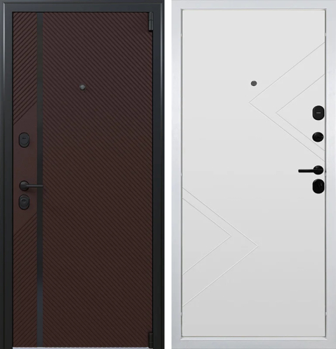 Коричневая дверь сейфовая металлическая №31