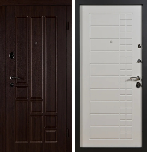 Входная дверь в квартиру белая внутри №9 размером 960x2050 мм