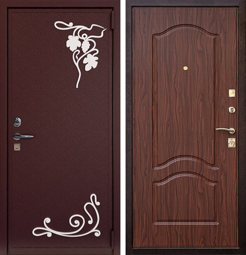 Металлическая дверь коричневого цвета №9