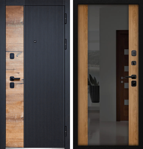 Металлическая дверь в квартиру с зеркалом №26