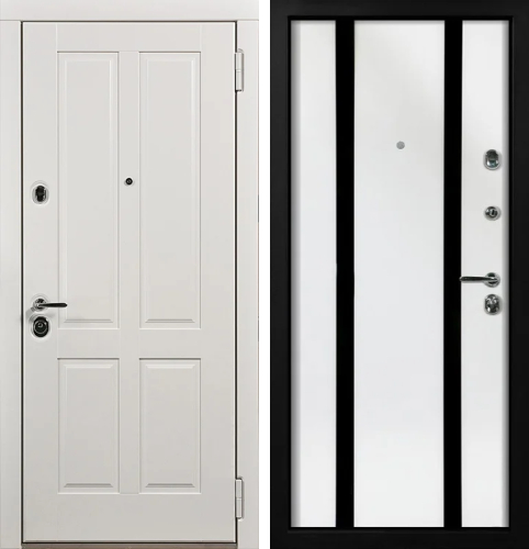 Дверь металлическая белая №8 размером 960x2050 мм