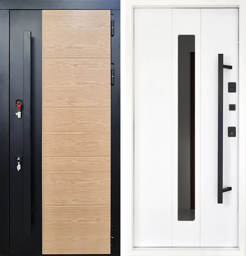 Дверь входная металлическая утепленная с зеркалом №64