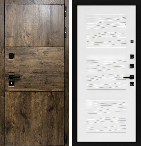 Входная металлическая дверь под дерево №92 размером 960x2050 мм