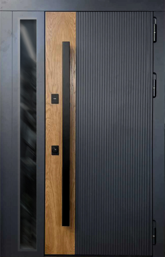 Утепленная двухстворчатая дверь №36