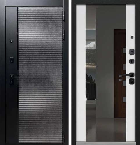 Входная дверь с терморазрывом с зеркалом №83