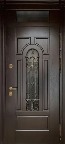 Стальная дверь с остекленной фрамугой №31