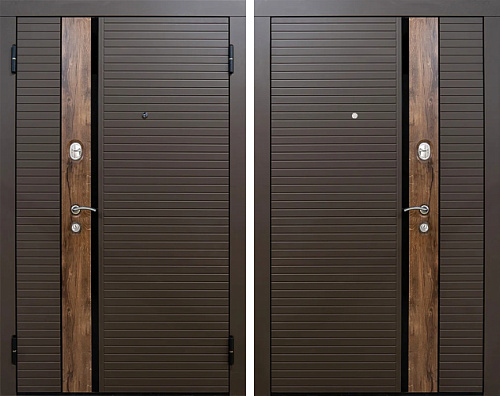 Входная дверь двухстворчатая в частный дом №28 с замками KALE