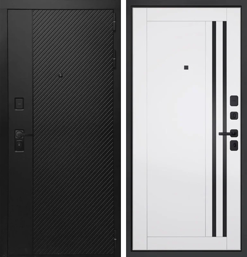 Чёрная железная дверь терморазрыв №90