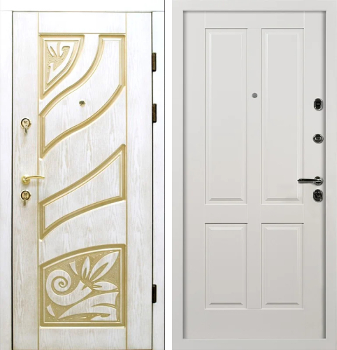 Входная дверь белый дуб №2
