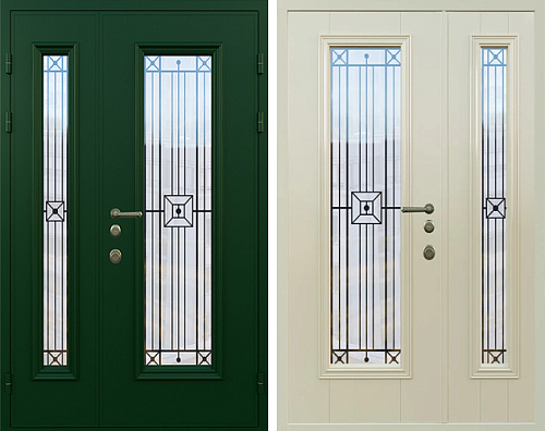 Входная дверь со стеклопакетом для загородного дома №22