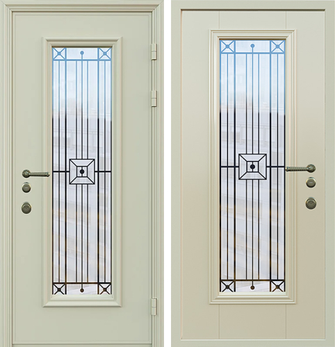 Дверь со стеклом входная уличная №18