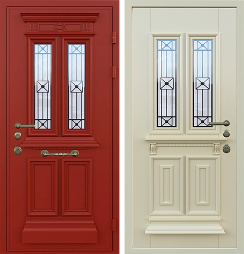 Дверь металлическая входная красная №19