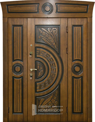 Дверь из массива кедра №44 с замками CISA - наружная сторона