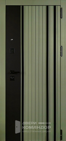 Зелёная морозостойкая входная дверь в частный дом №137 - наружная сторона