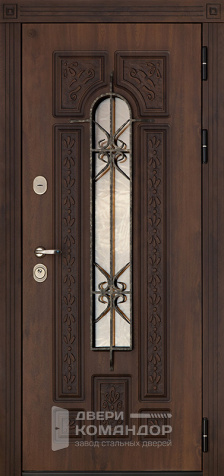 Входная дверь со стеклом №2 размером 860x2050 мм - наружная сторона