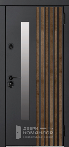 Дверь со стеклом входная уличная с терморазрывом №80 с замками CISA - наружная сторона