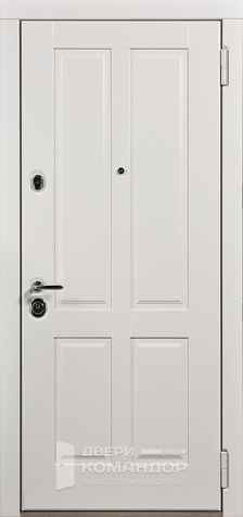 Дверь металлическая белая №8 размером 960x2050 мм - наружная сторона