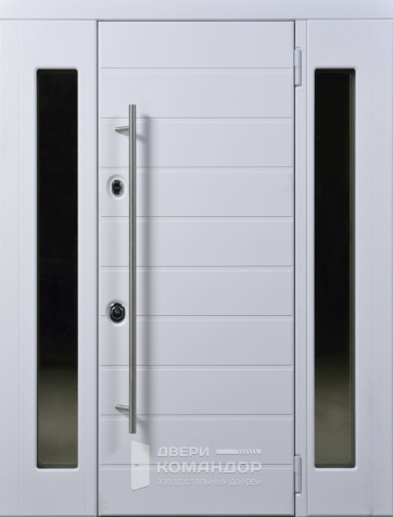 Входная дверь белая с двух сторон №33 - наружная сторона