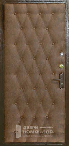 Металлическая дверь со шпоном  и дерматином №15 - внутренняя сторона