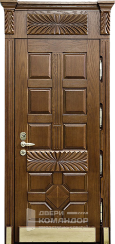 Входная дверь в коттедж с фрамугой №16 размером 960x2050 мм - наружная сторона