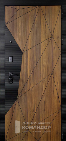 Входная дверь с комбинированной панелью и зеркалом №35 - наружная сторона