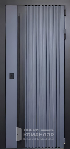 Синяя входная дверь с терморазрывом №98 - наружная сторона