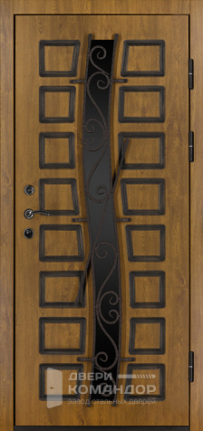 Входная дверь со стеклом для загородного дома №16 с замками CISA - наружная сторона