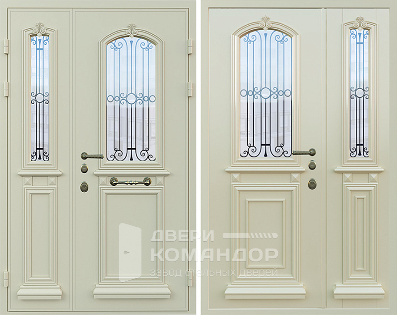 Входная дверь в дом с окном №21