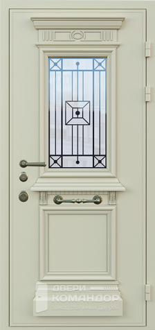 Уличная дверь со стеклом №17 с замками CISA - наружная сторона