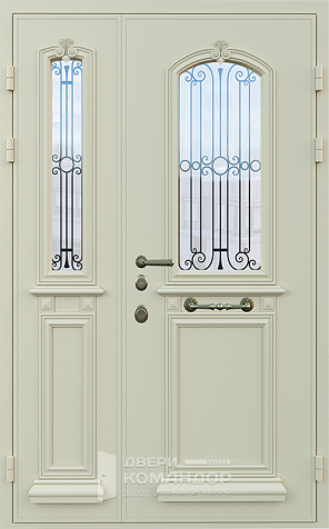 Входная дверь в дом с окном №21 - наружная сторона