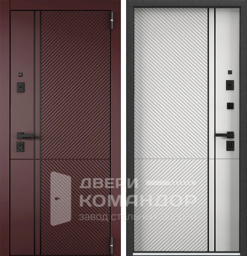 Красная шумоизолирующая входная дверь №24