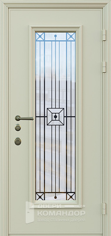 Дверь со стеклом входная уличная №18 размером 860x2050 мм - наружная сторона