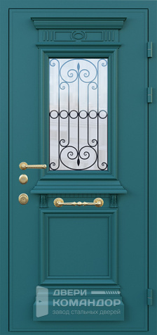 Входная дверь со стеклом на дачу №18 с замками CISA - наружная сторона