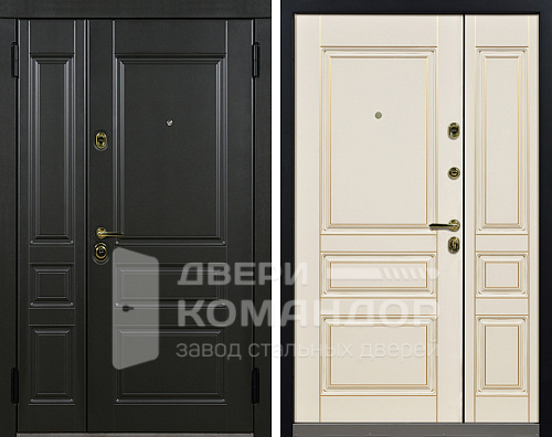 Дверь металлическая двухстворчатая МДФ №13 с замками KALE