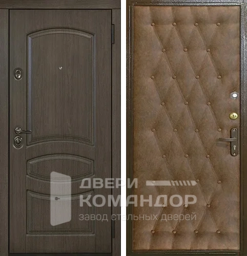 Металлическая дверь со шпоном  и дерматином №15