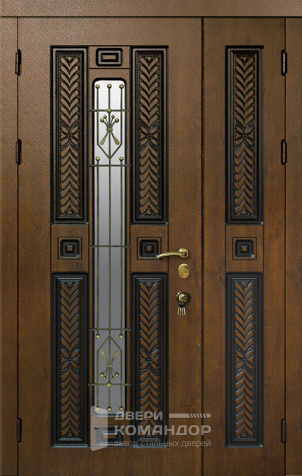 Дверь из массива сосны со стеклом №32 - наружная сторона