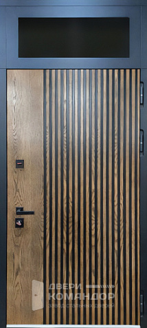 Входная дверь для дома с фрамугой №30 - наружная сторона