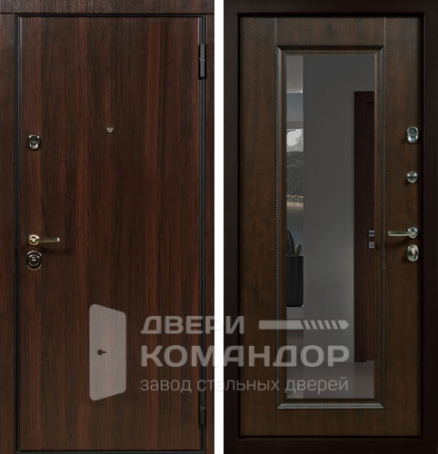 Железная дверь входная с зеркалом №3 размером 900x2000 мм